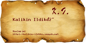 Kalikin Ildikó névjegykártya